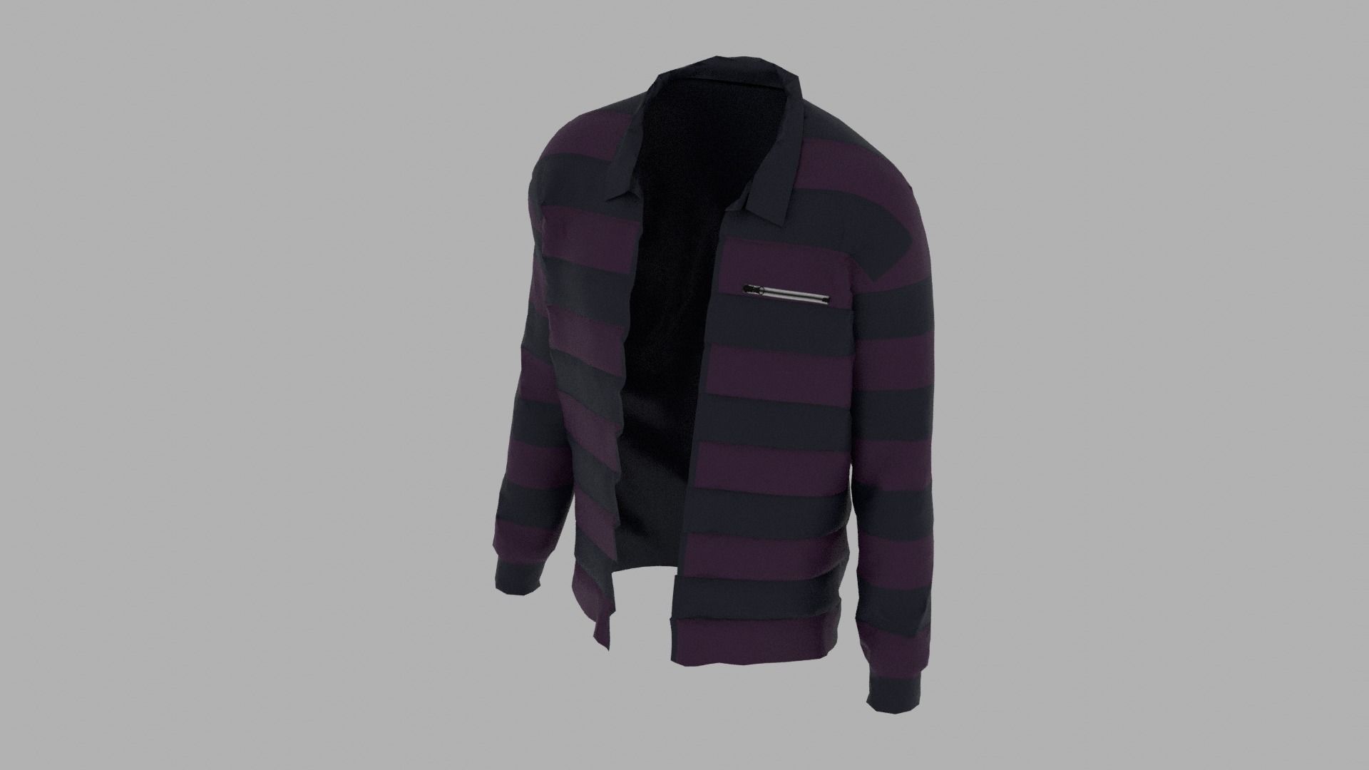 Jacket striped shirt Low-poly 3D model_4