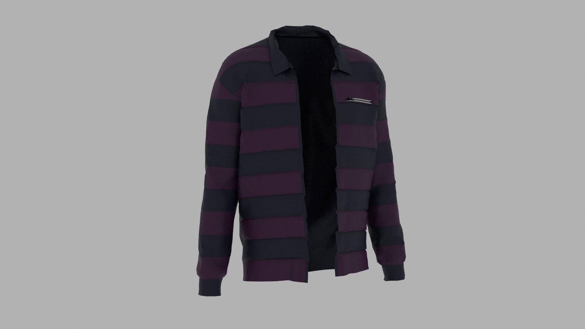 Jacket striped shirt Low-poly 3D model_3