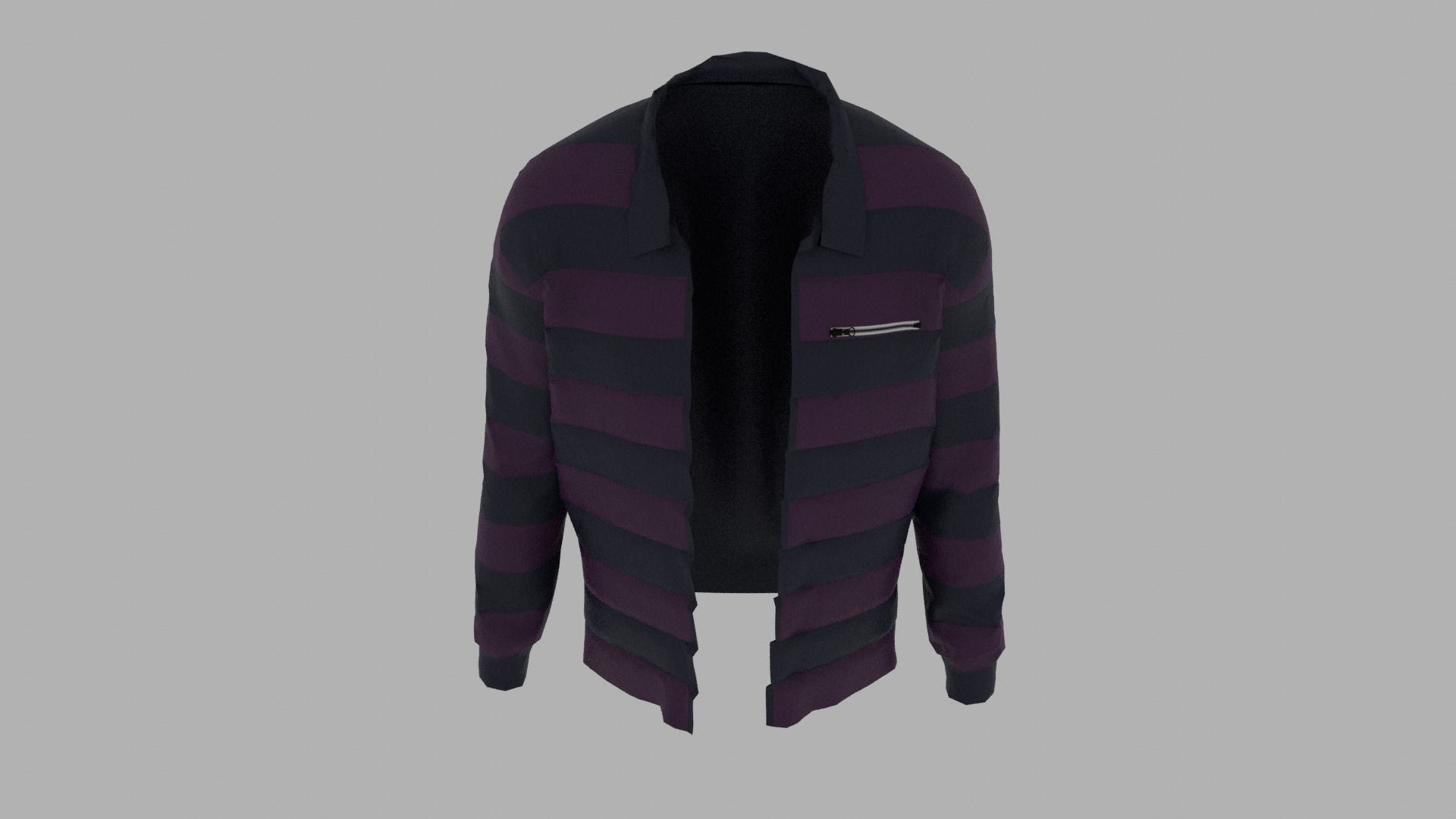 Jacket striped shirt Low-poly 3D model_6