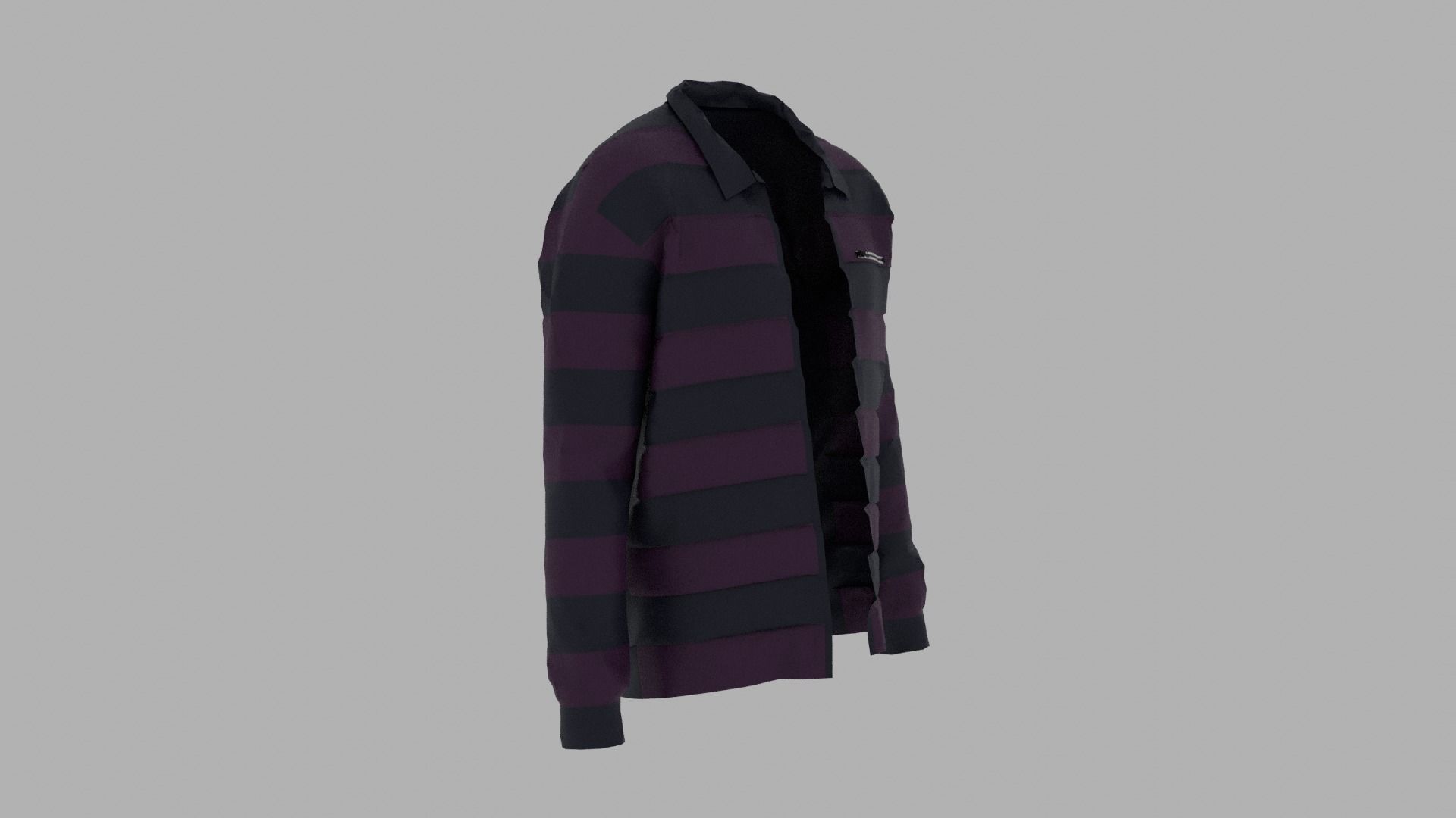 Jacket striped shirt Low-poly 3D model_2