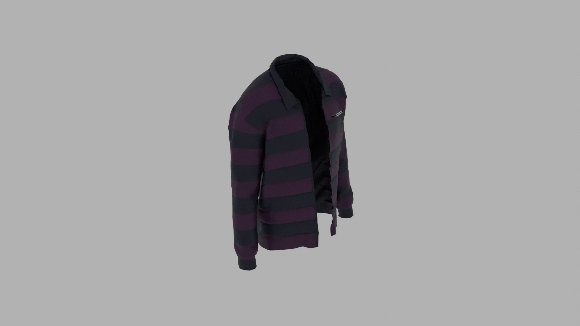 Jacket striped shirt Low-poly 3D model_5