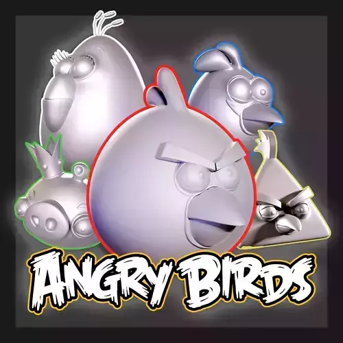 Angry Birds and Leader Pig 3D Model Collection