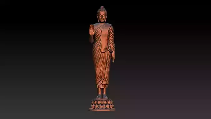 Asian Buddha Statue 3D print model 3D model