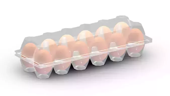 Supermarket Eggs Container 01 Low Poly PBR Realistic Low-poly 3D model