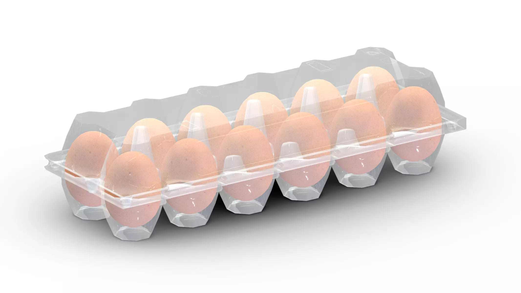 Supermarket Eggs Container 01 Low Poly PBR Realistic Low-poly 3D model