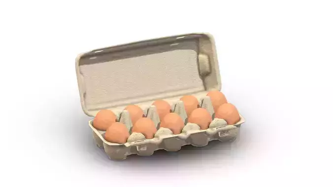  Supermarket Eggs Container 02 Low Poly PBR Realistic Low-poly 3D model