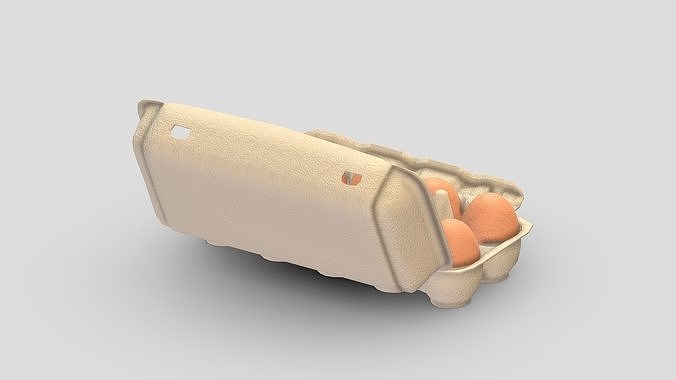 Supermarket Eggs Container 02 Low Poly PBR Realistic Low-poly 3D model 5