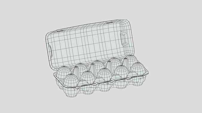 Supermarket Eggs Container 02 Low Poly PBR Realistic Low-poly 3D model 2