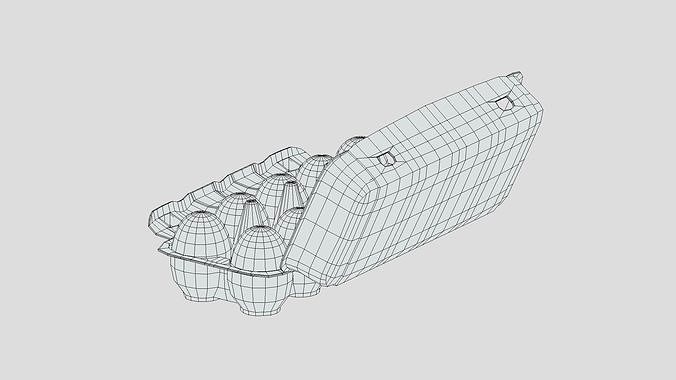 Supermarket Eggs Container 02 Low Poly PBR Realistic Low-poly 3D model 7