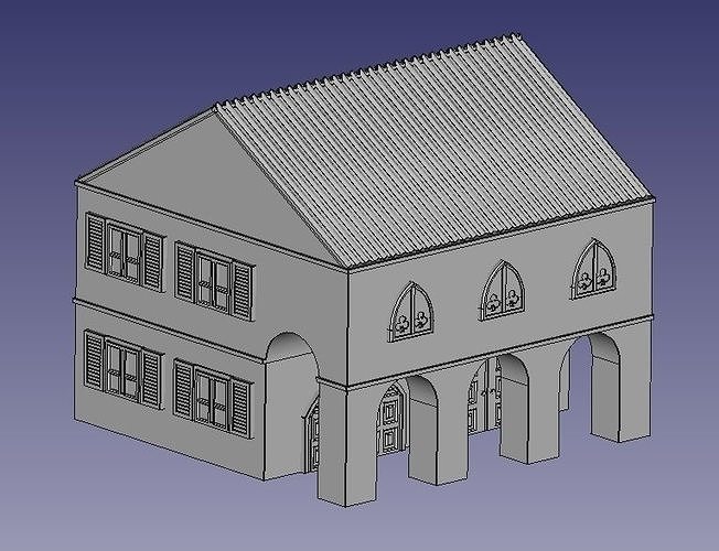 Plain Colonial Block House Free 3D print model