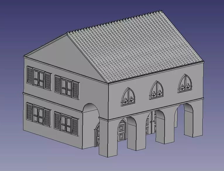 Plain Colonial Block House Free 3D print model
