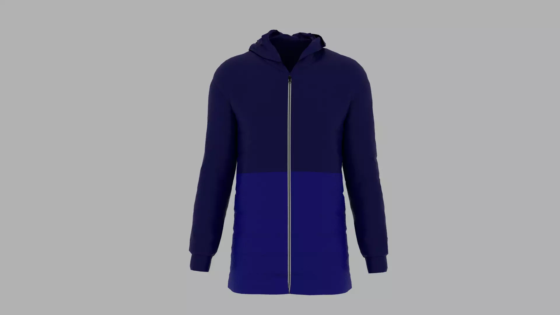 Jacket hoodie with zipper Low-poly 3D model_0