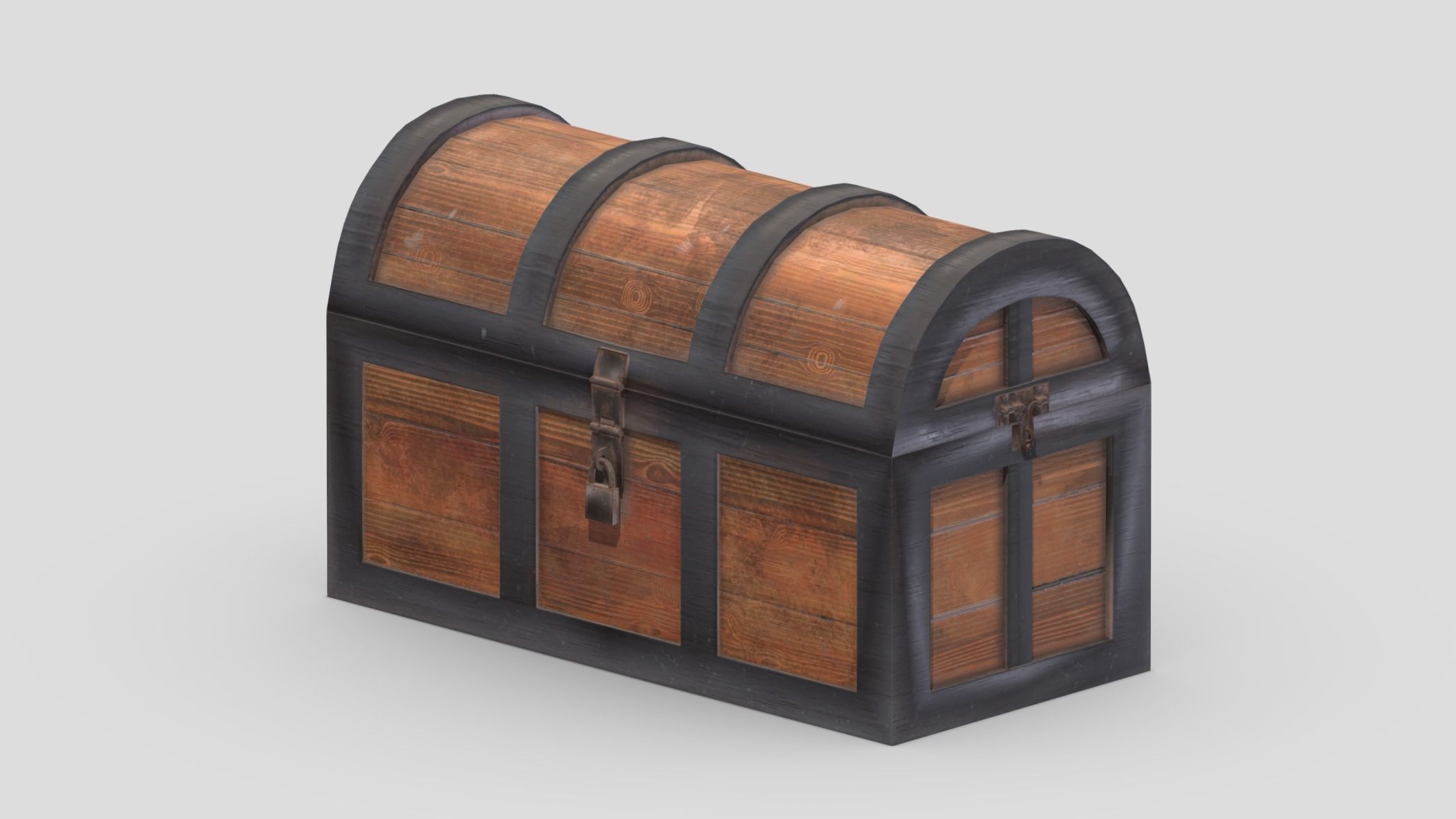 Treasure Chest Box 07 Low Poly PBR Realistic Low-poly 3D model_8