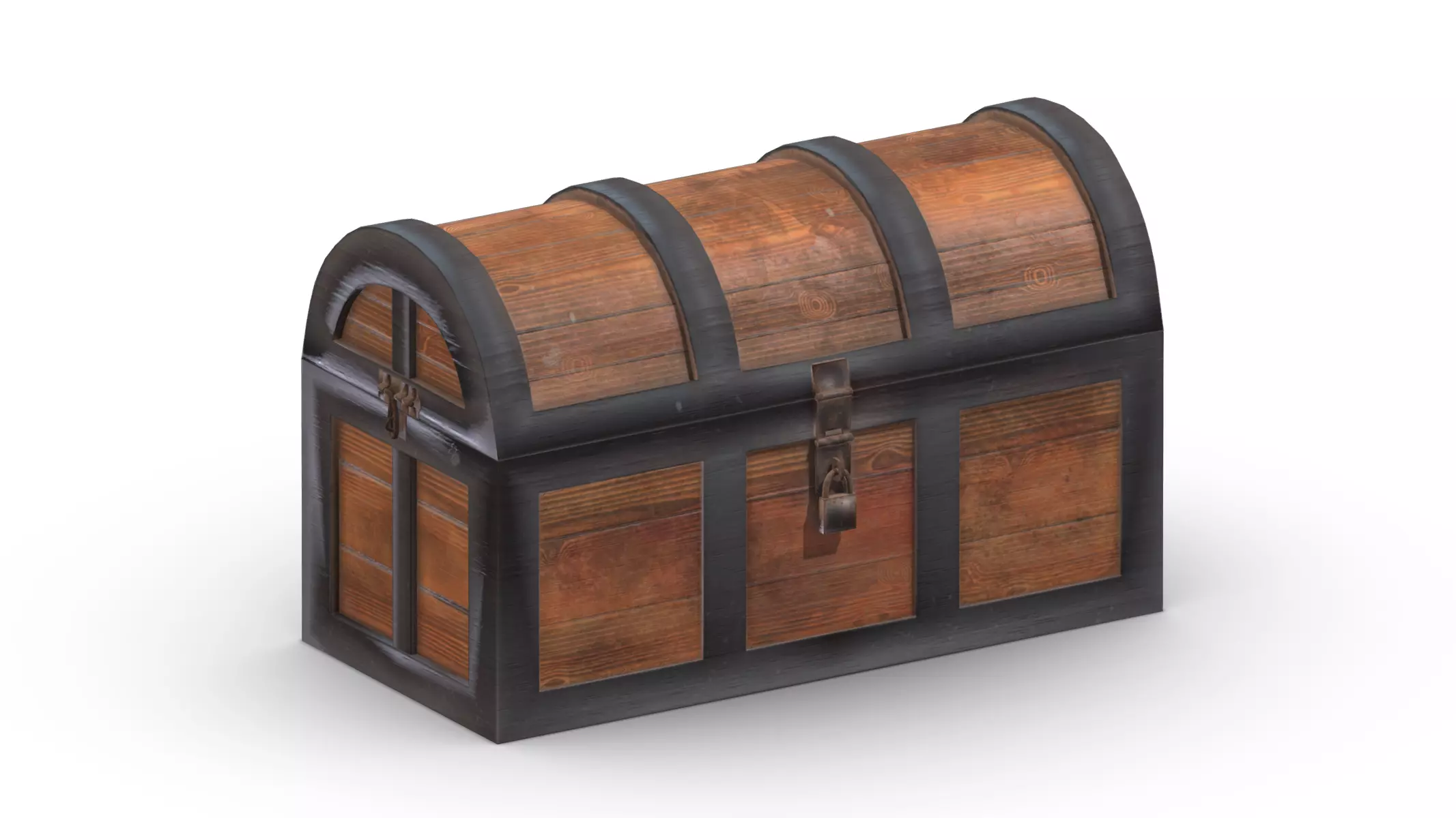 Treasure Chest Box 07 Low Poly PBR Realistic Low-poly 3D model_0