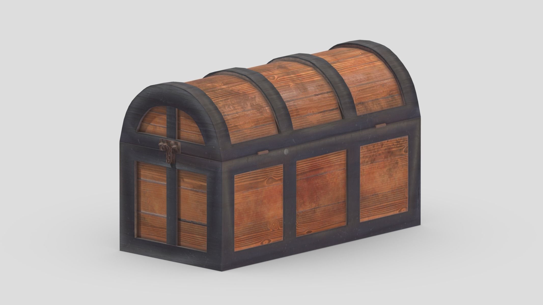 Treasure Chest Box 07 Low Poly PBR Realistic Low-poly 3D model_6