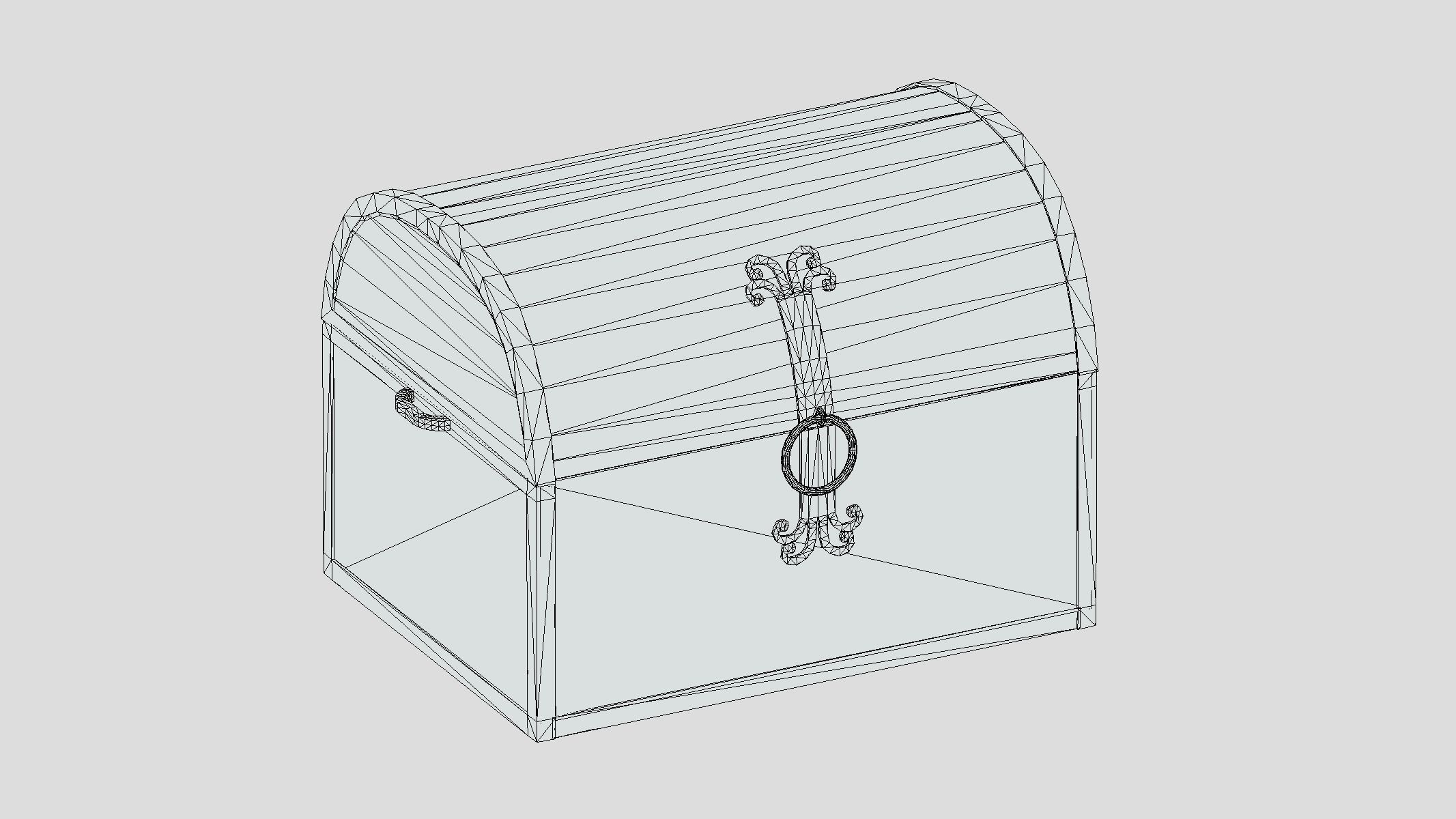 Treasure Chest Box 08 Low Poly PBR Realistic  Low-poly 3D model_1