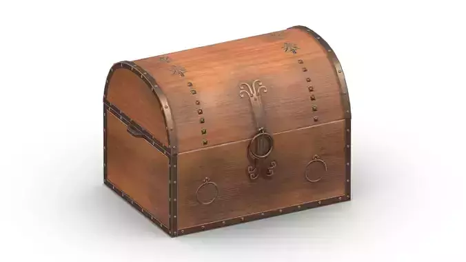 Treasure Chest Box 08 Low Poly PBR Realistic  Low-poly 3D model