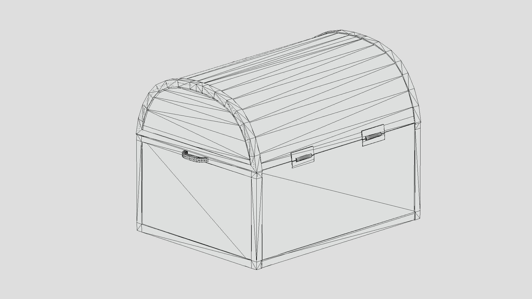 Treasure Chest Box 08 Low Poly PBR Realistic  Low-poly 3D model_7