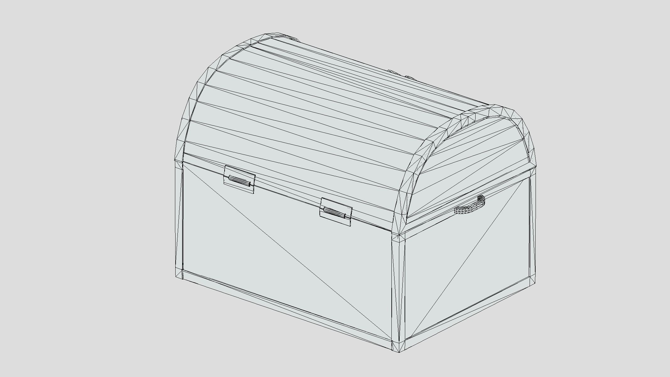 Treasure Chest Box 08 Low Poly PBR Realistic  Low-poly 3D model_5