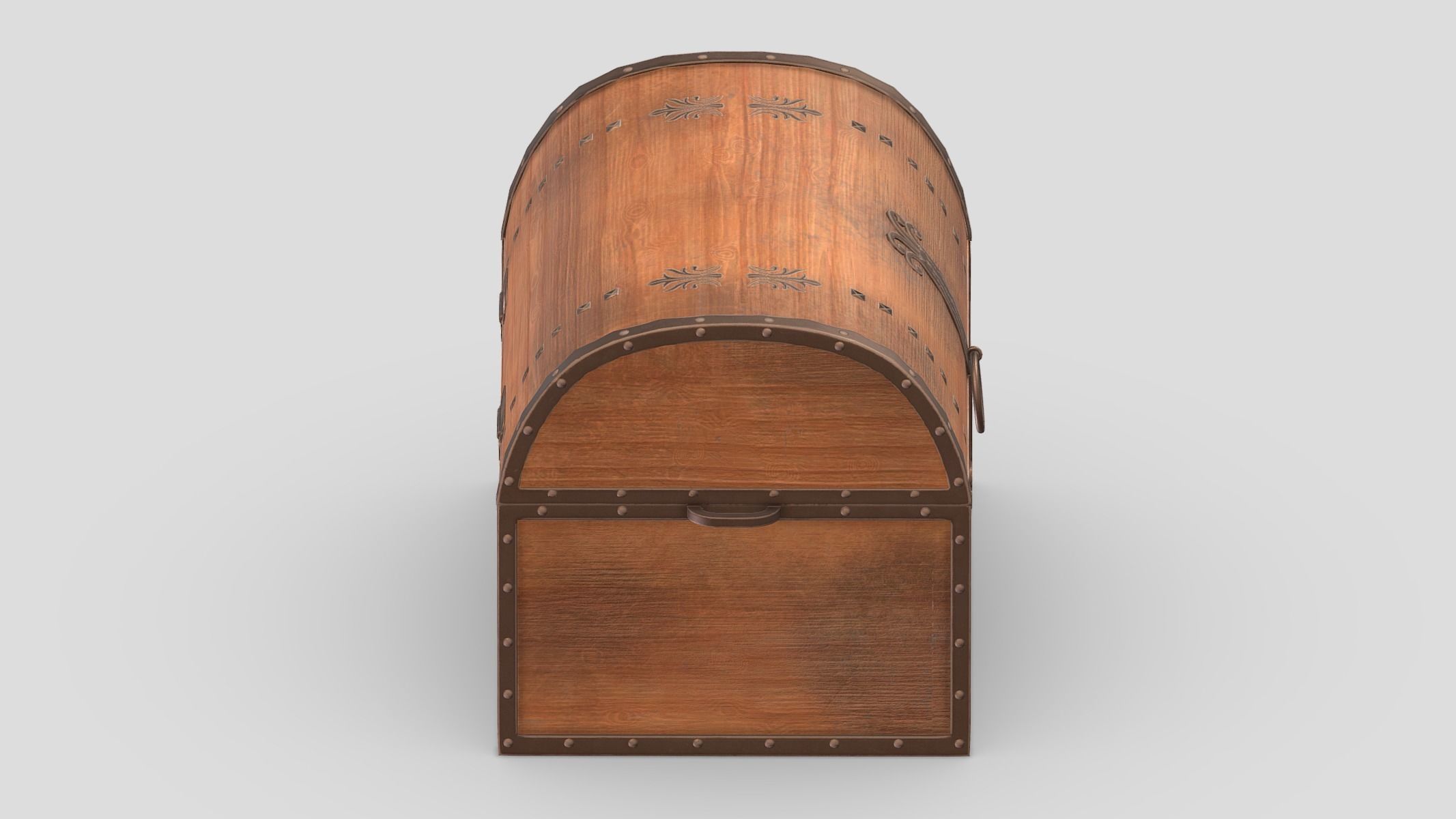 Treasure Chest Box 08 Low Poly PBR Realistic  Low-poly 3D model_2