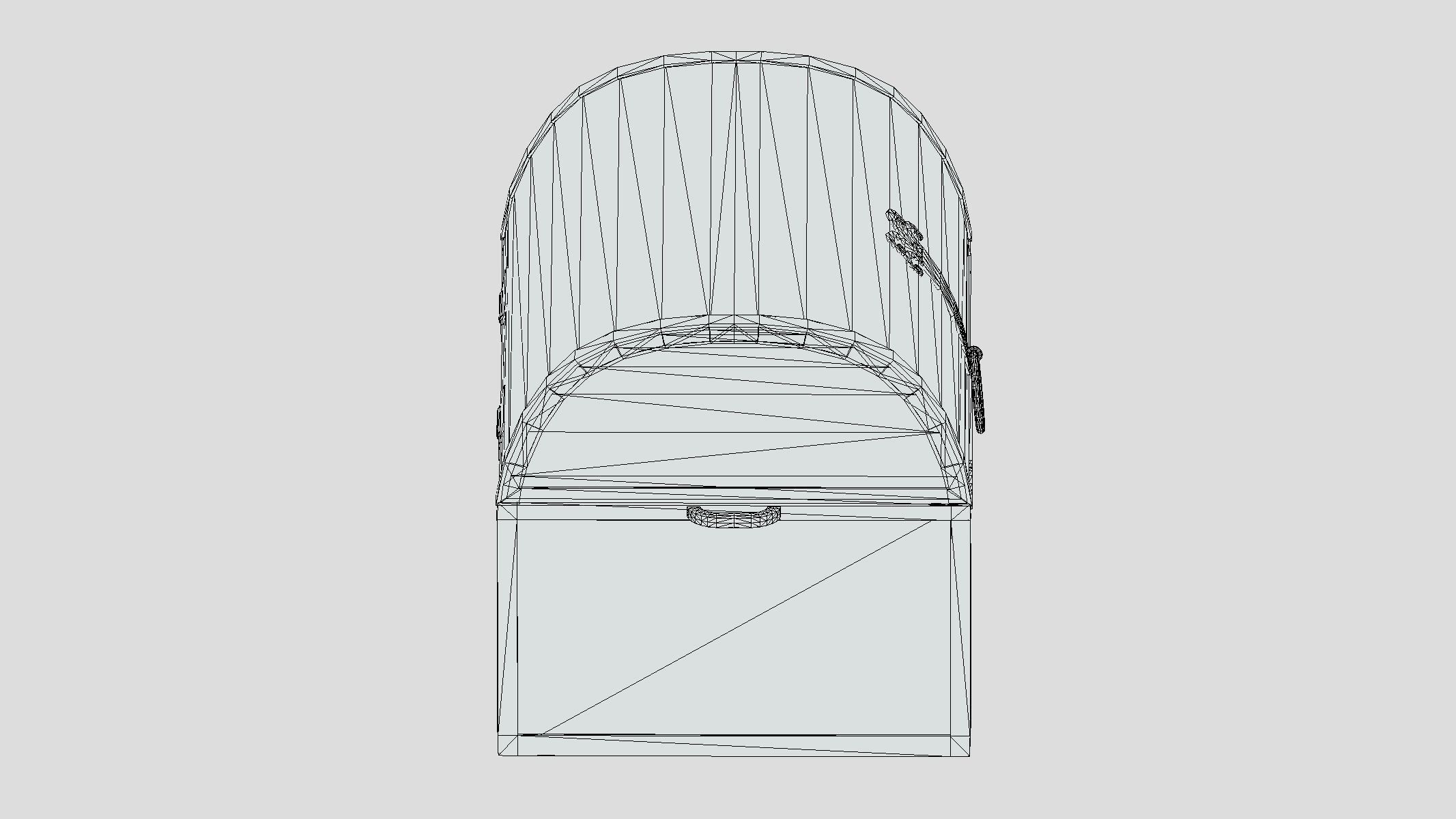 Treasure Chest Box 08 Low Poly PBR Realistic  Low-poly 3D model_3