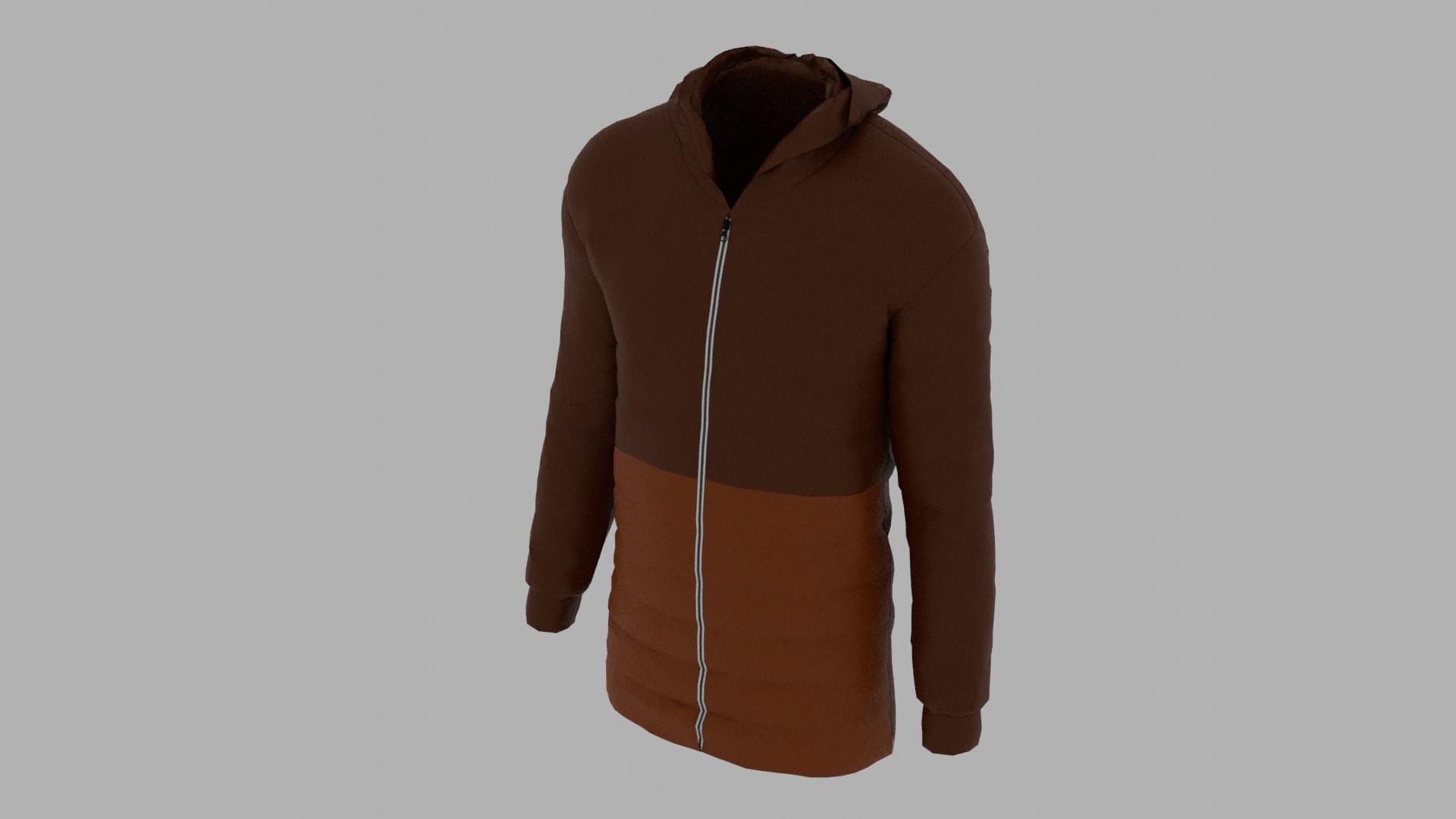 Jacket hooded Low-poly 3D model_4