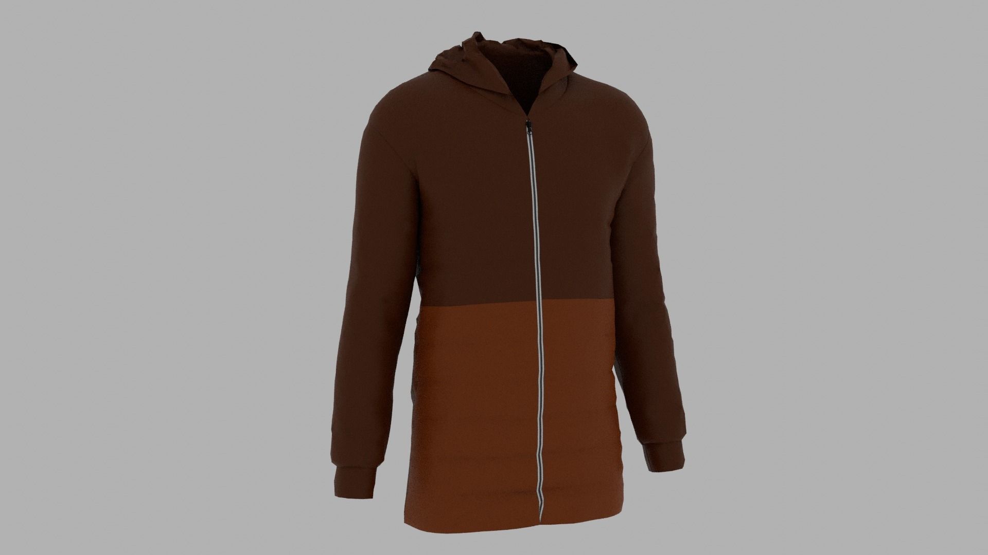 Jacket hooded Low-poly 3D model_3