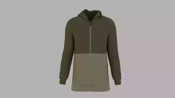 Jacket hooded in olive