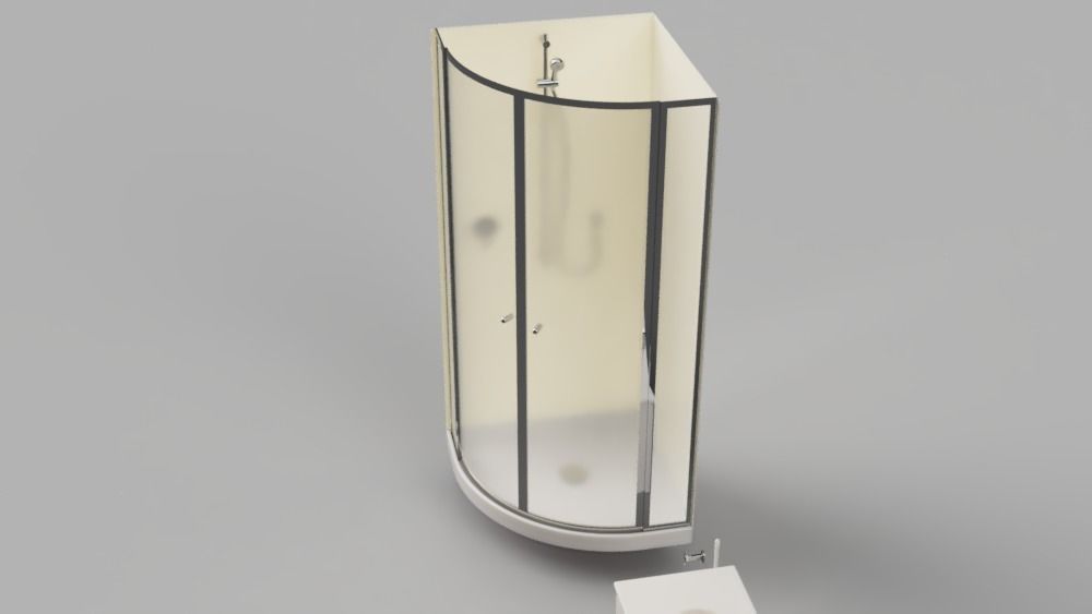 Bathroom Set To Scale Sink Shower Brush 3D model CGTrader