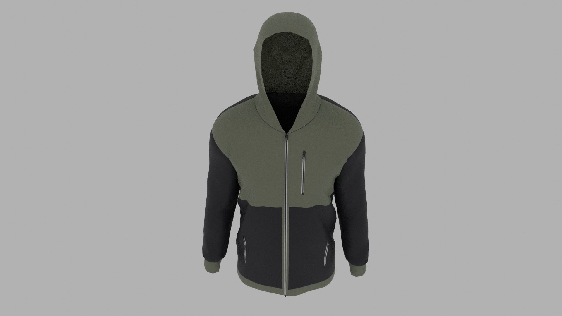 Jacket hoodie Low-poly 3D model_6
