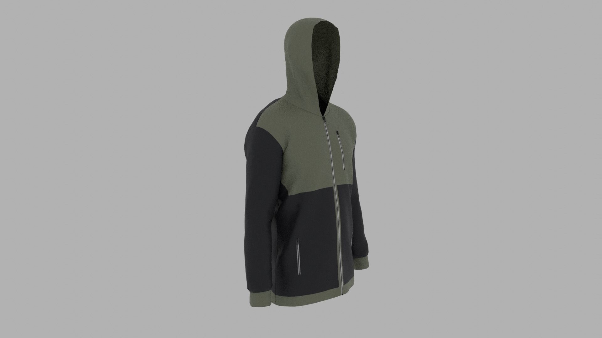 Jacket hoodie Low-poly 3D model_2