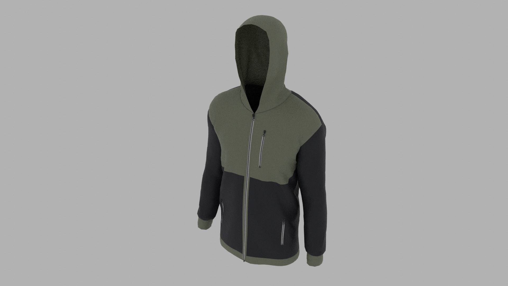 Jacket hoodie Low-poly 3D model_4