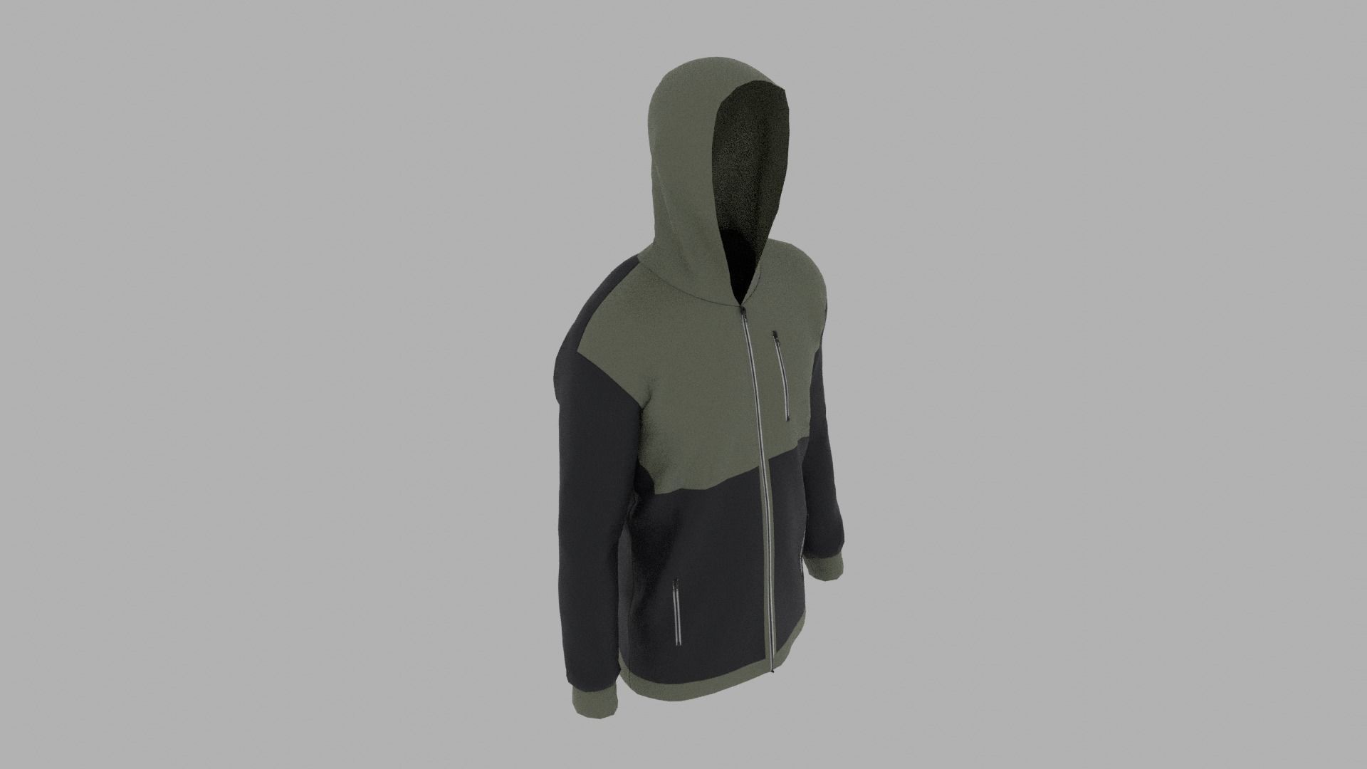 Jacket hoodie Low-poly 3D model_5