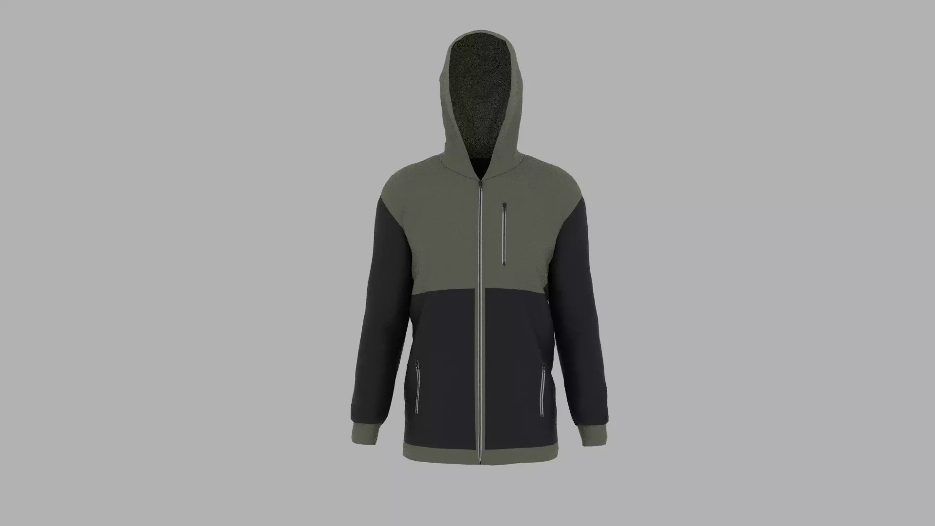 Jacket hoodie Low-poly 3D model_0