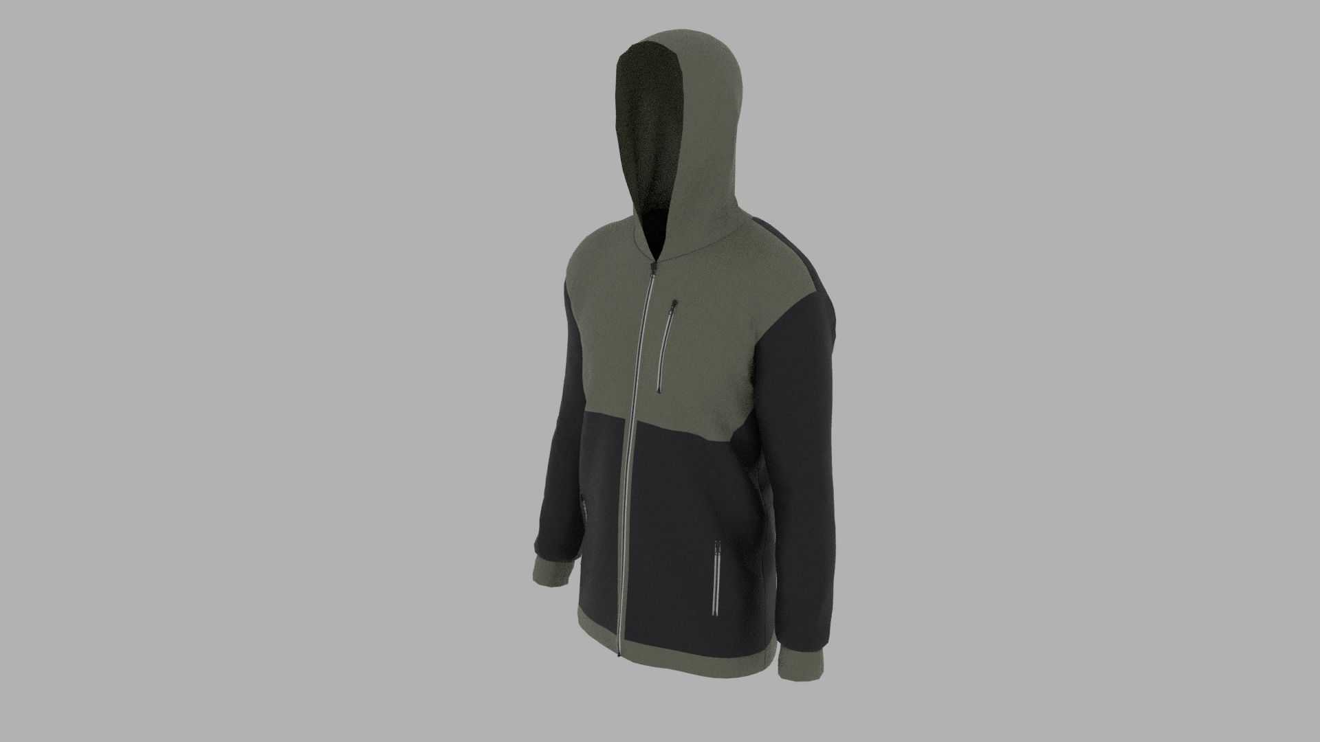 Jacket hoodie Low-poly 3D model_1
