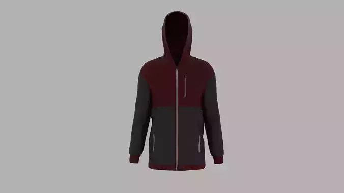 Jacket hoodie in maroon