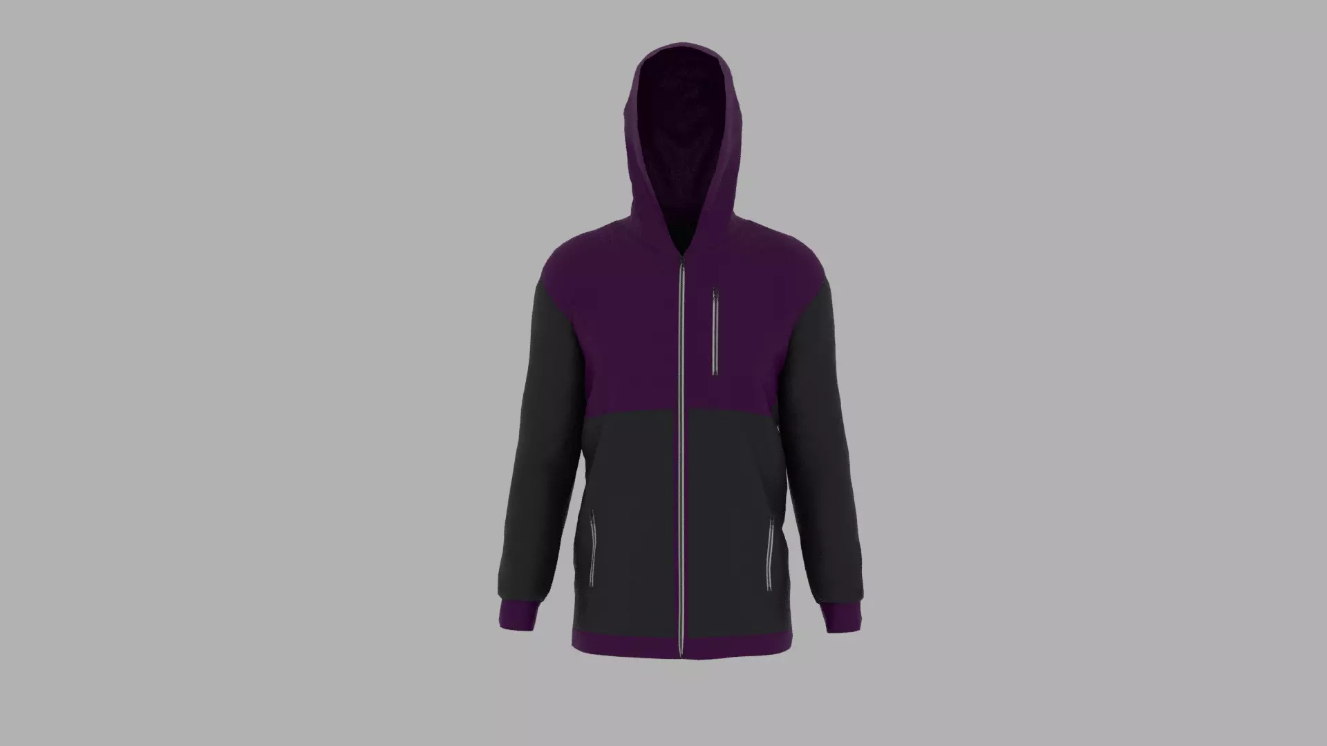 Jacket zip up hoodie Low-poly 3D model_0