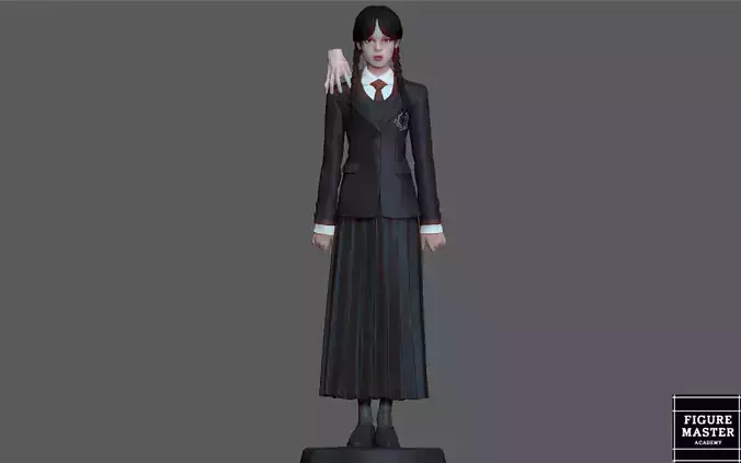 WEDNESDAY ADDAMS UNIFORM GIRL CHARACTER 3D PRINT