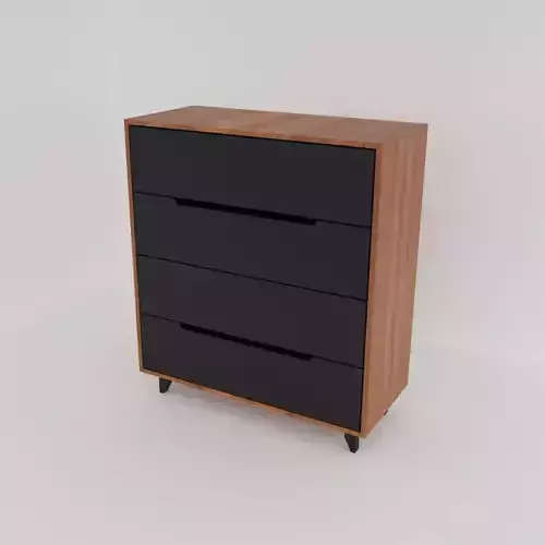 Matte Black and Walnut Finish Dresser