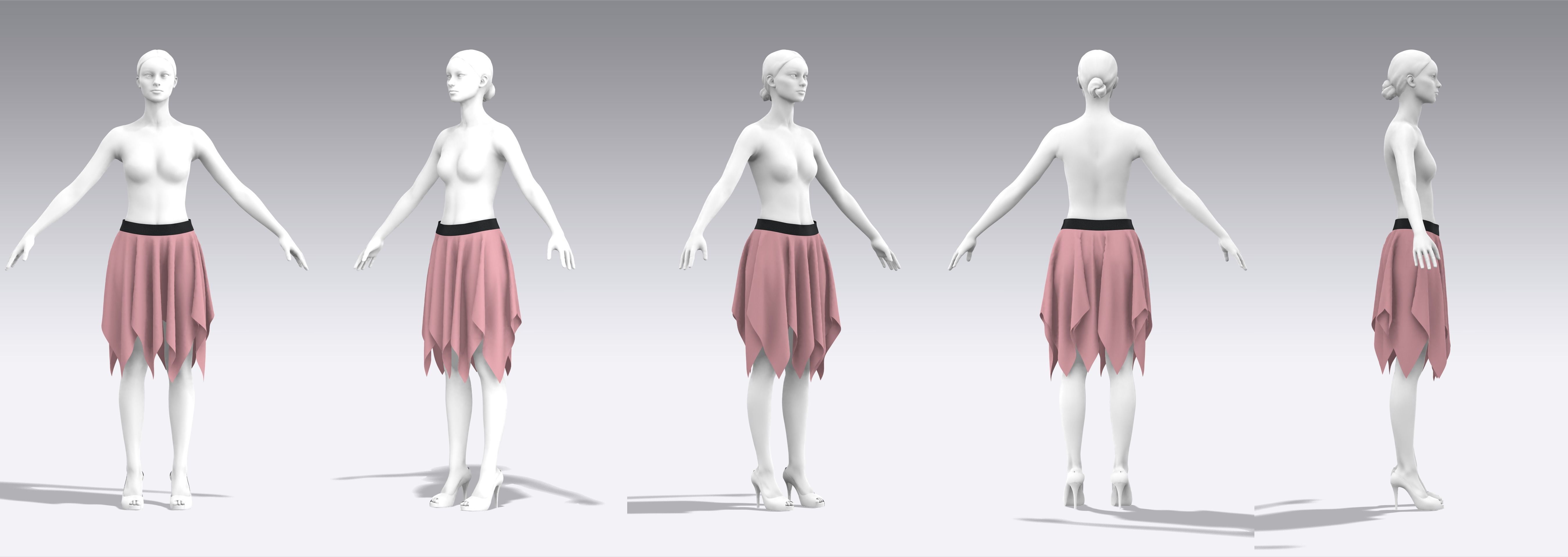 Skirt Outfits MD CLO 3D zprj project files 3D model 3D model_22