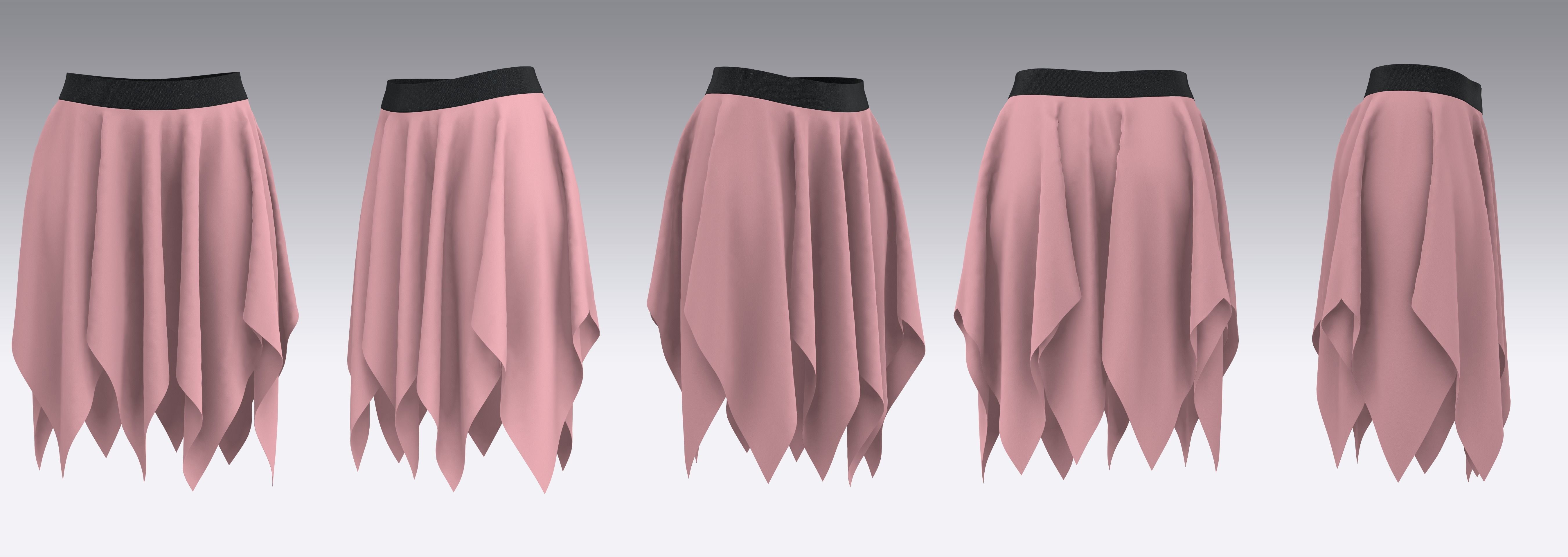 Skirt Outfits MD CLO 3D zprj project files 3D model 3D model_12