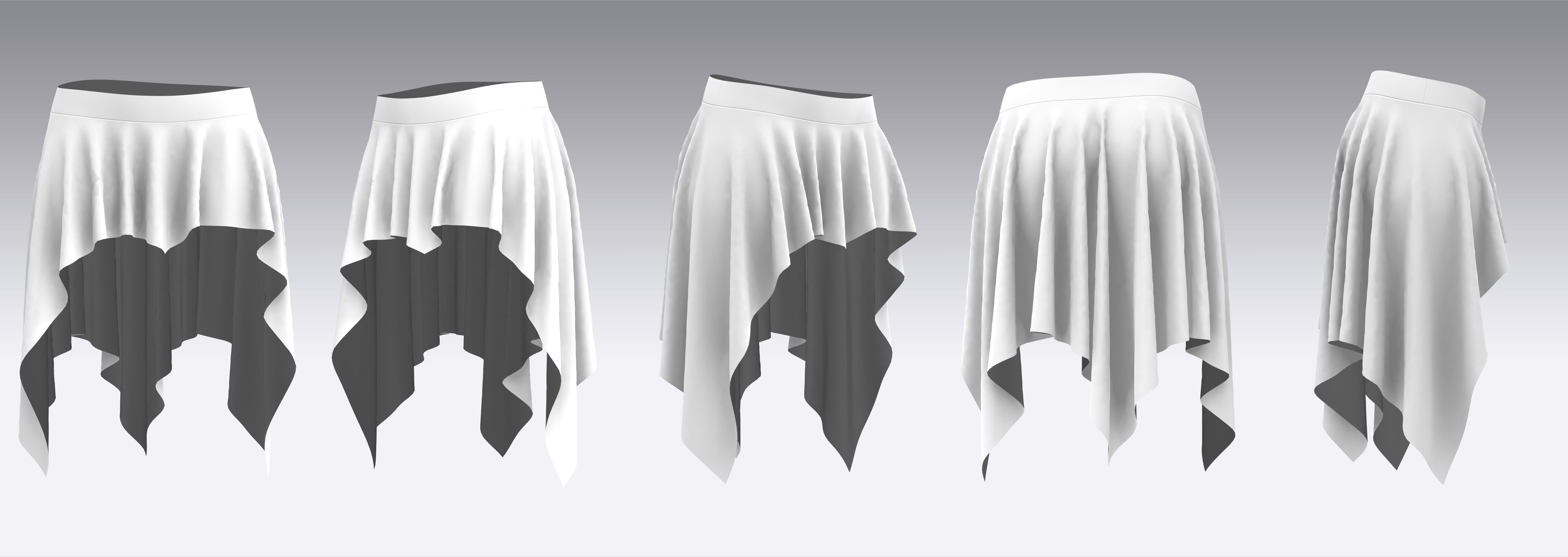 Skirt Outfits MD CLO 3D zprj project files 3D model 3D model_13