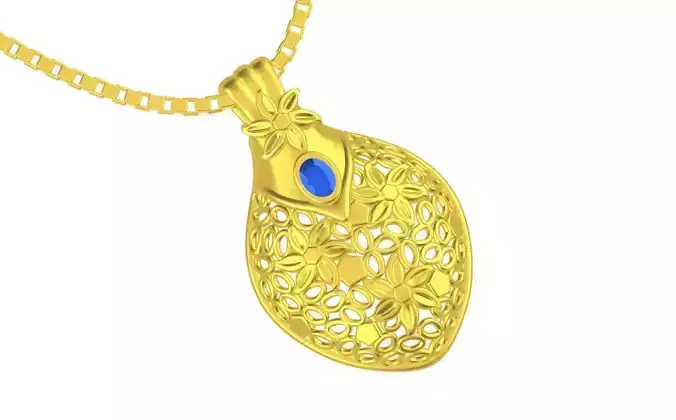Flower light weight gold pendant design 3D print model
