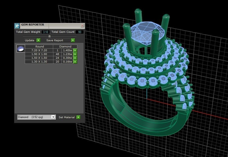 DIAMOND RING 3D print model_3