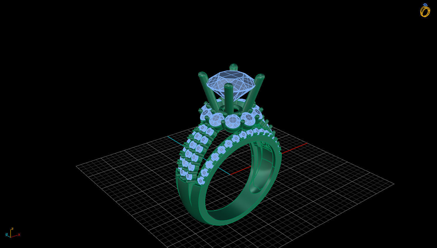 DIAMOND RING 3D print model_3