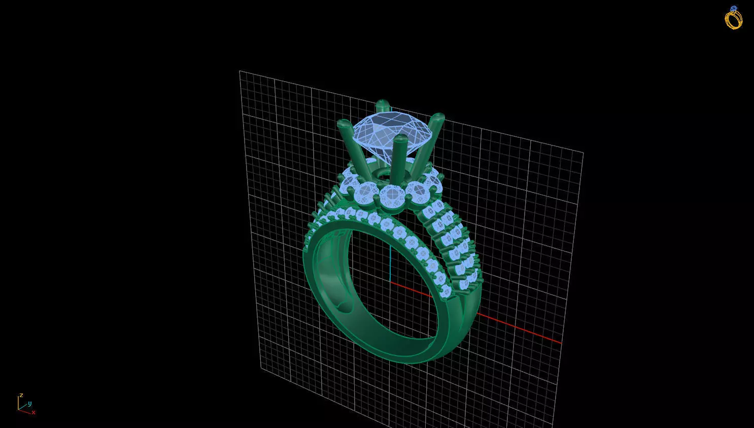 DIAMOND RING 3D print model_0