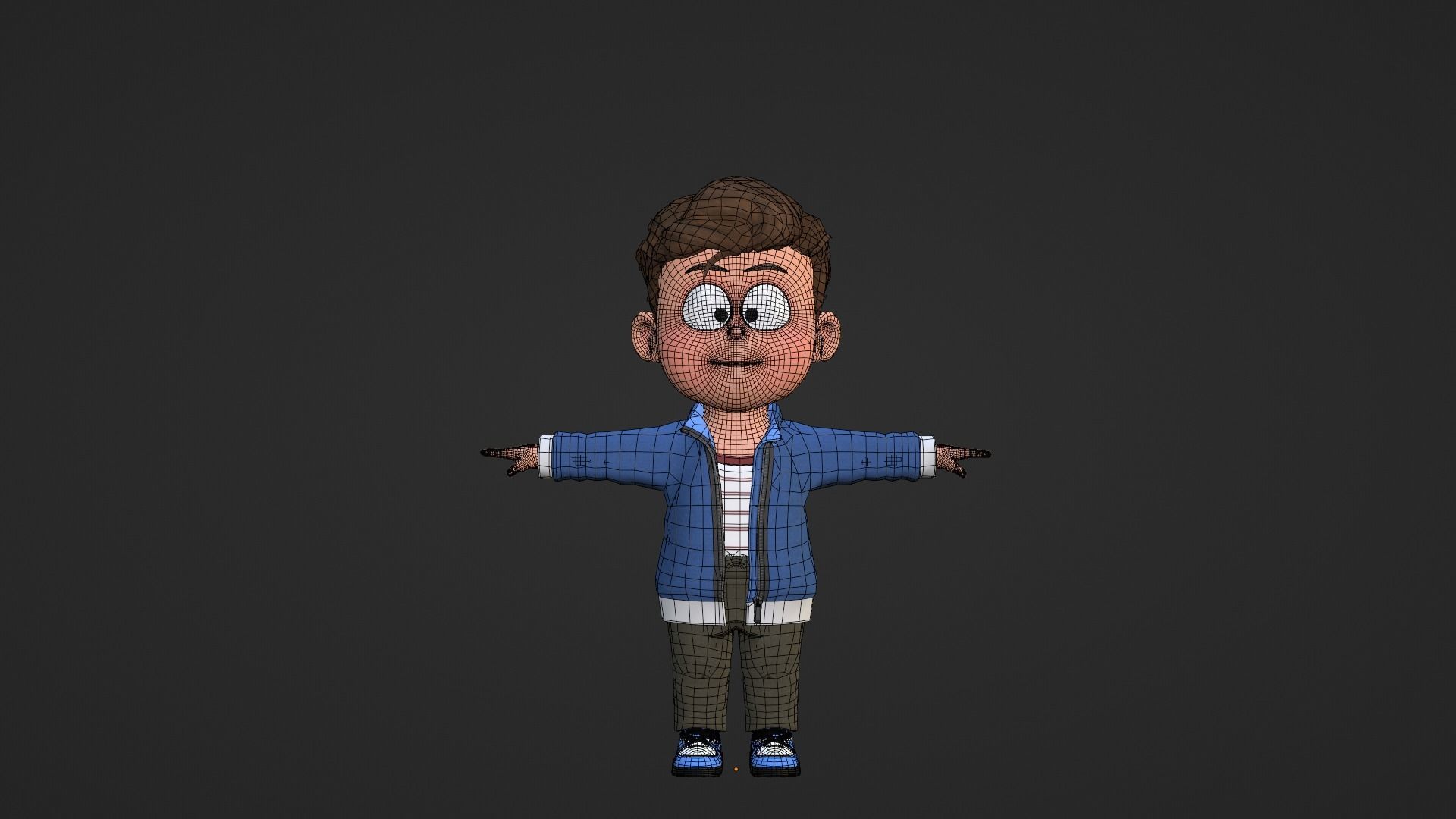 Boy Cartoon Character 2 3D model_24