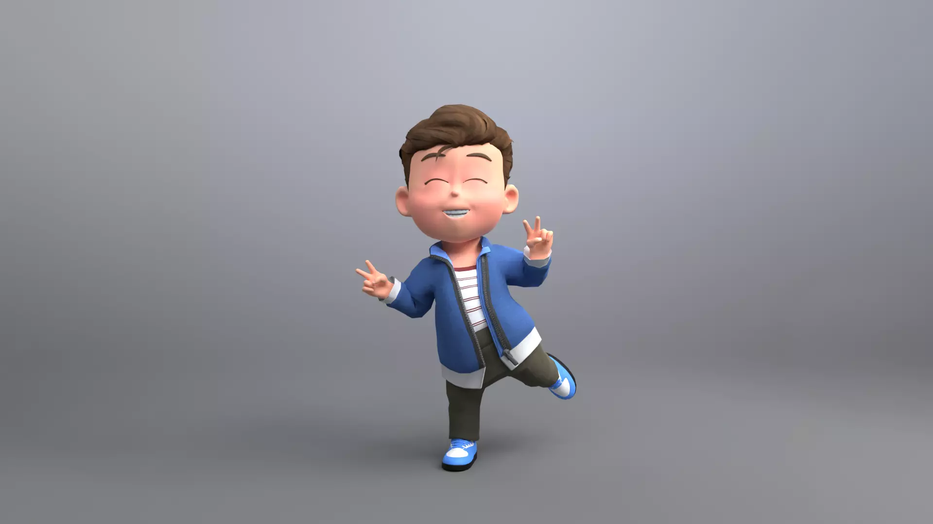 Boy Cartoon Character 2 3D model_0
