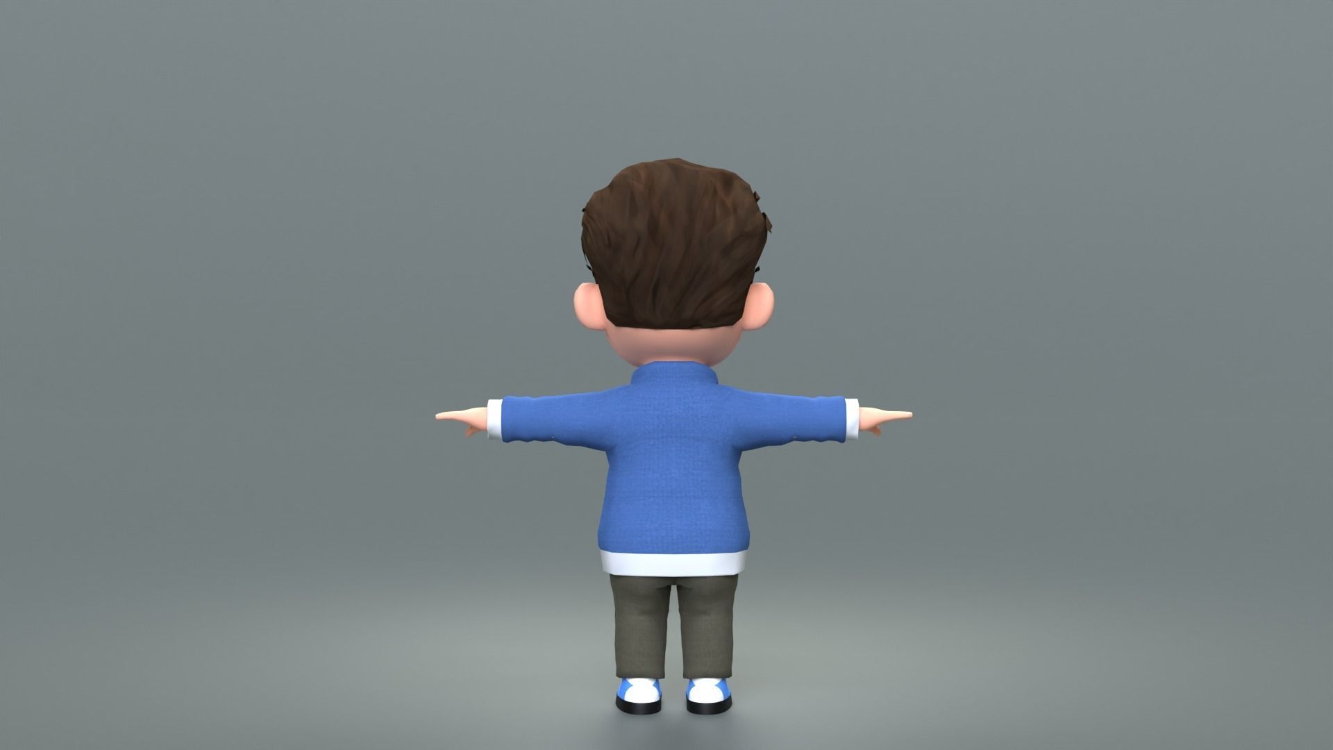 Boy Cartoon Character 2 3D model_9