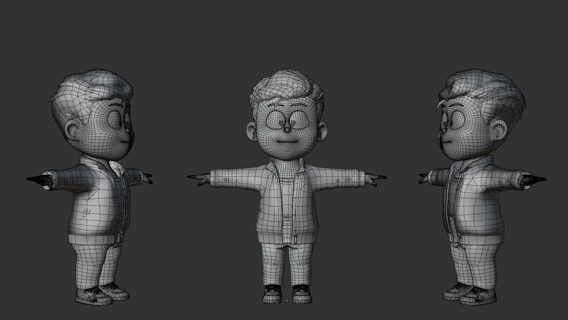 Boy Cartoon Character 2 3D model_5
